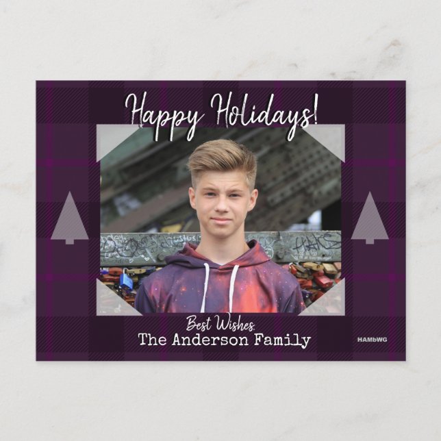 Photo Postcard with Purple Background (Front)