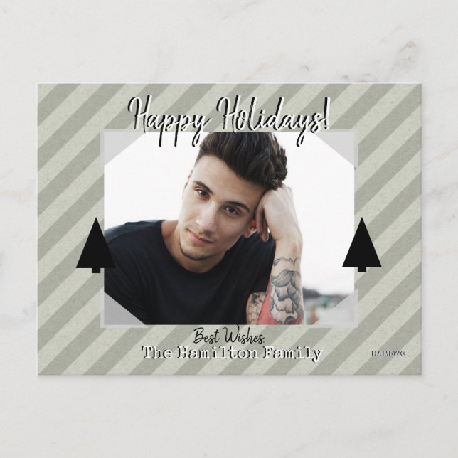 Photo Postcard with Stripe Background (Front)