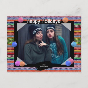 Photo Postcard with Ugly Sweater Background