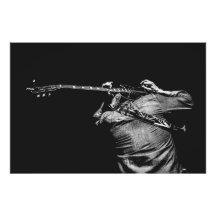 Photo poster guitar hero black an white on