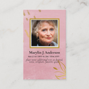 Photo Prayer Cards Memorial Celebration of Life
