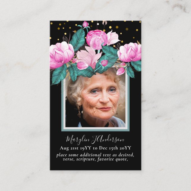 Photo Prayer Cards Memorial Celebration of Life (Front)