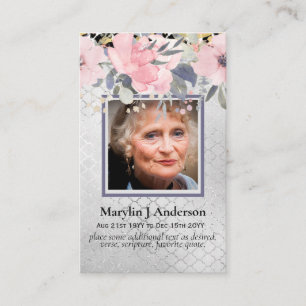 Photo Prayer Cards Memorial Celebration of Life