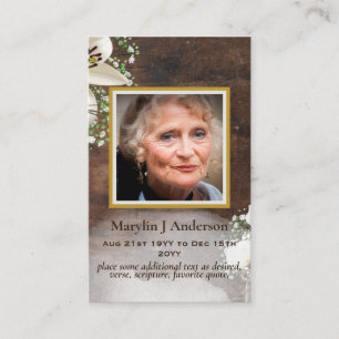 Photo Prayer Cards Memorial Celebration of Life