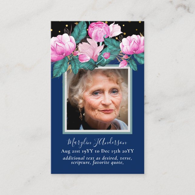 Photo Prayer Cards Memorial Celebration of Life (Front)