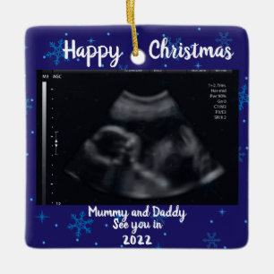 photo Pregnancy Announcement expecting parent 2021 Ceramic Ornament