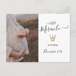 Photo Pregnancy Announcement   Little Miracle Postcard