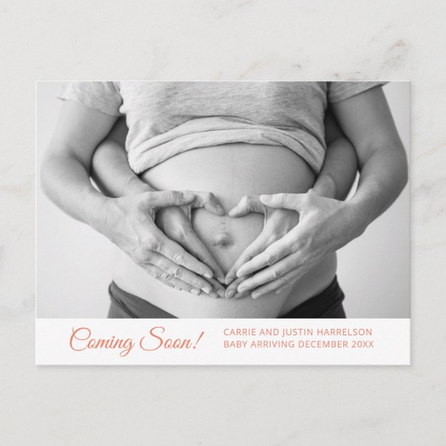 Photo Pregnancy Announcement Postcard (Front)