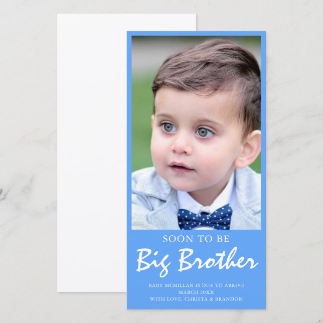 Photo Pregnancy Big Brother Blue Announcement (Front/Back)