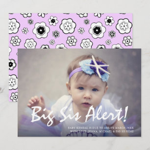 Photo Pregnancy Big Sister Announcement Card