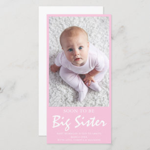 Photo Pregnancy Big Sister Pink Announcement