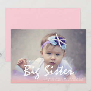 Photo Pregnancy Big Sister Pink Announcement