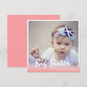 Photo Pregnancy Big Sister Pink Announcement