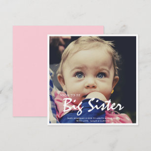 Photo Pregnancy Big Sister Pink Announcement