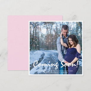 Photo Pregnancy Coming Soon Pink Baby Announcement