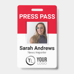Photo Press Pass ID Badge