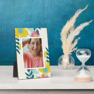 photo pretty colourful floral modern plaque