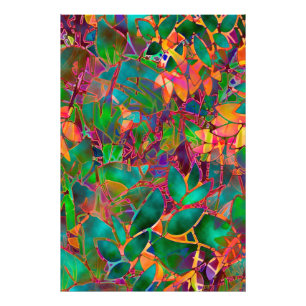 Photo Print Floral Abstract Stained Glass