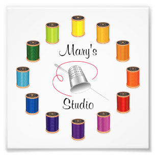 Photo Print for Sewing, Needle and Threads