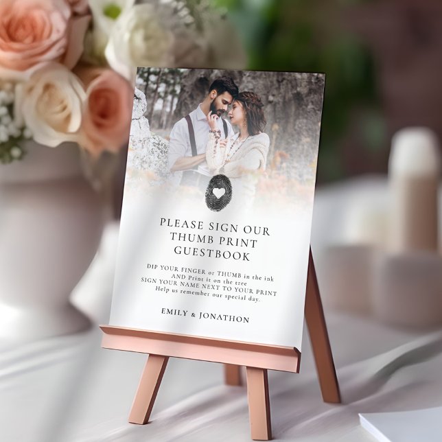 Photo Printable Thumbprint Guest Book Sign card (Creator Uploaded)
