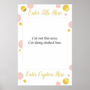 Photo Prop Frame Poster Pink Gold Polka Dot