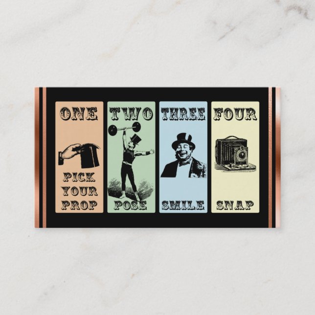 Photo Prop Sign Vintage Wedding Business Card (Front)