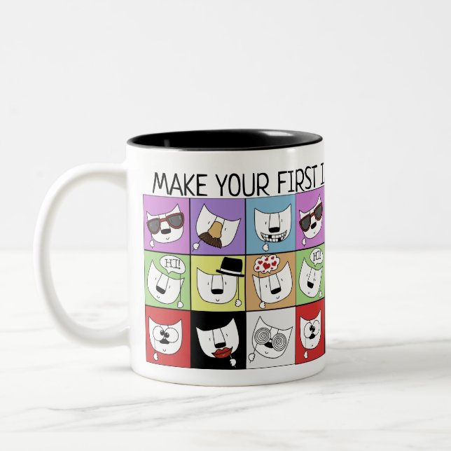 Photo Props Cat Two-Tone Coffee Mug (Left)