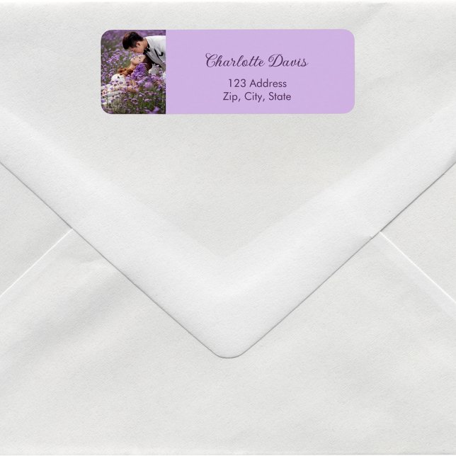 Photo purple violet wedding return address (Creator Uploaded)