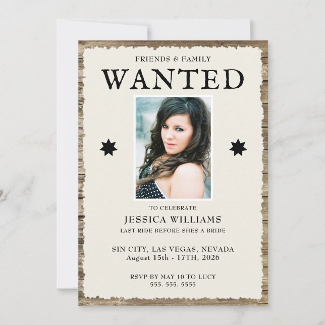 Photo & QR-Code Bachelorette Invitation (Front)