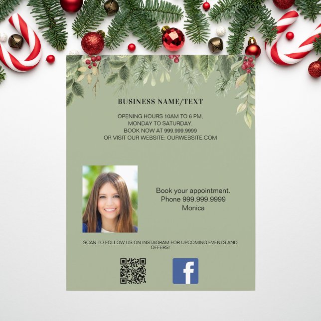 Photo qr code beauty makeup Christmas promotion Flyer (Creator Uploaded)