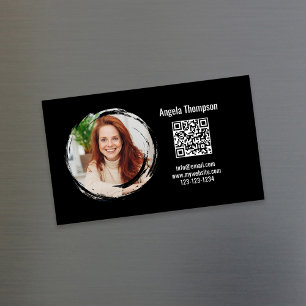 Photo QR Code Black Magnetic Magnetic Business Card