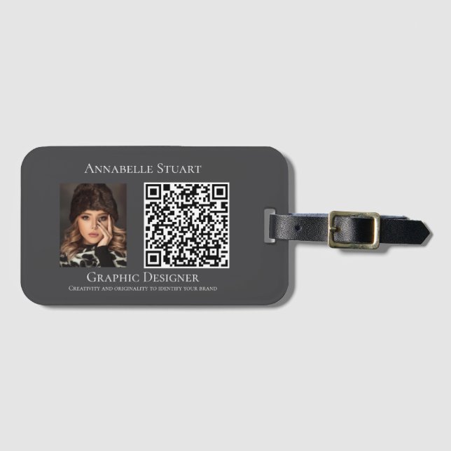 Photo QR code Business Company Luggage Tag (Front Horizontal)