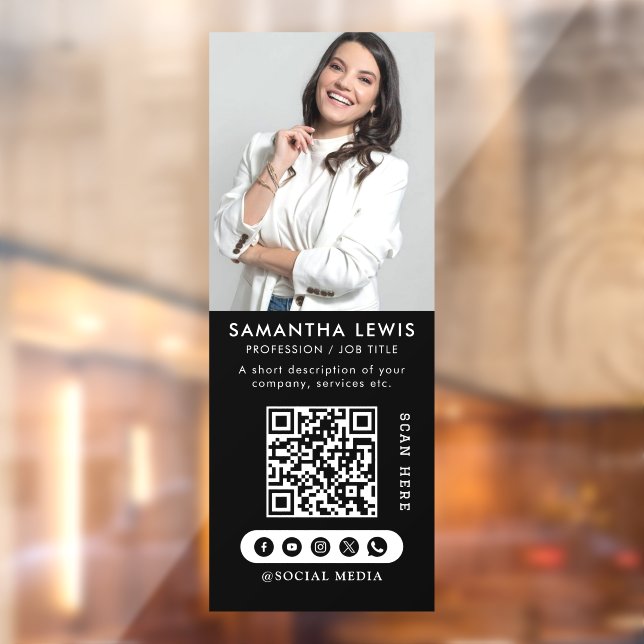 PHOTO QR Code | Business Logo  Window Cling (Sheet 2)