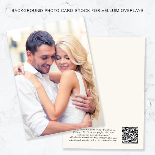 Photo QR Code Cream Background For Vellum Overlay Invitation