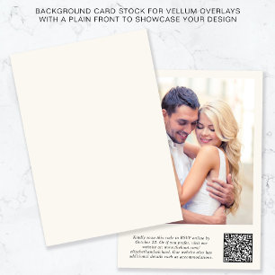 Photo QR Code Cream Background Vellum Overlay Invitation