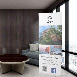 Photo QR code Facebook business logo Retractable Banner