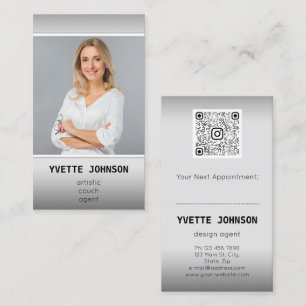 Photo Qr Code Logo Professional Consulting Ombre Business Card