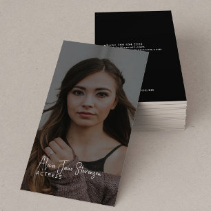 Photo QR CODE modern professional actress Business Card