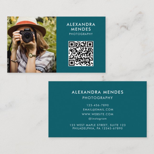 Photo QR Code, Photographer Photography Business Card (Front/Back)