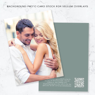 Photo QR Code Sage Background For Vellum Overlay Invitation
