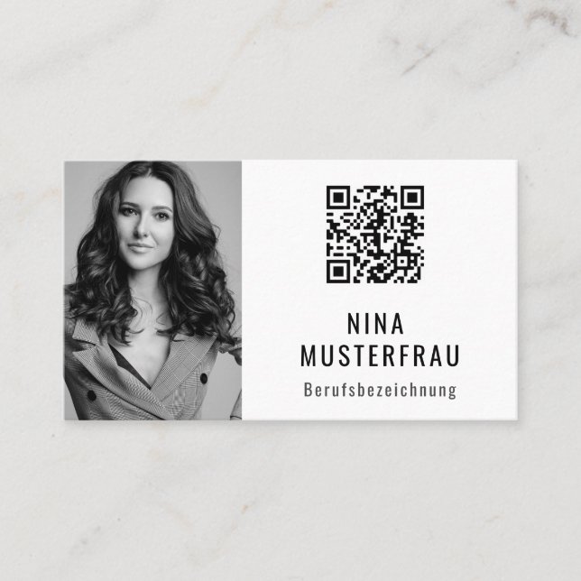 Photo QR Code Templates Business Card (Front)