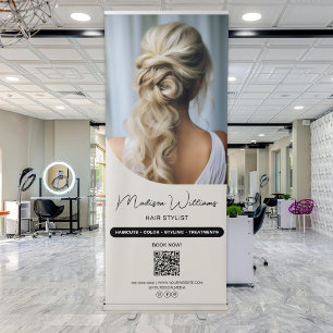 Photo QR Hair Stylist Salon Retractable Banner