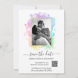 *~* Photo QR - Pastel SAVE the DATE Website AR6 In Invitation