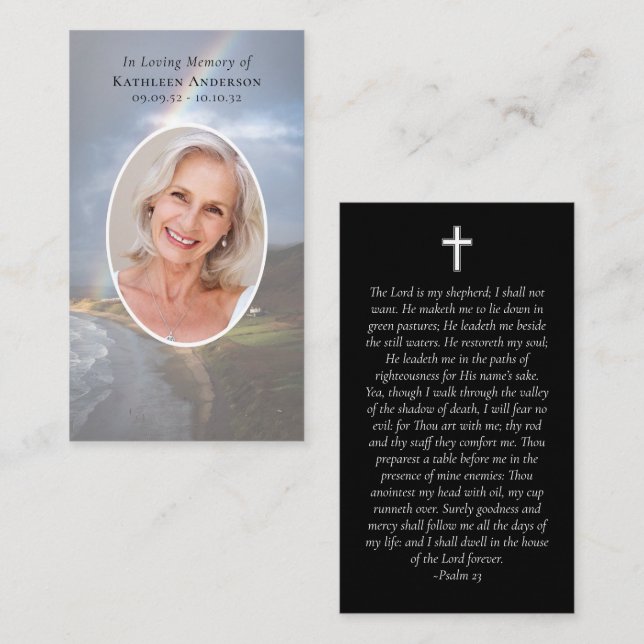 Photo Rainbow Beach Memorial Prayer Card (Front/Back)