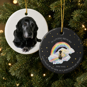 Photo Rainbow Bridge Dog Angel Pet Memorial Ceramic Tree Decoration