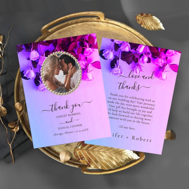 Photo Rainbow Wedding Thank you card (wedding thank you card)