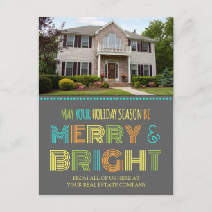 Photo Real Estate Agent Season's Greetings Postcar Holiday Postcard