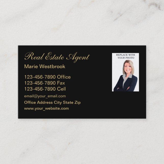 Photo Real Estate Business Cards (Front)