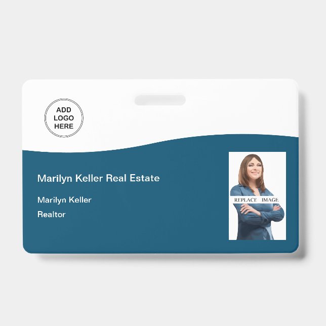 Photo Real Estate Logo Template Name ID Badge (Front)