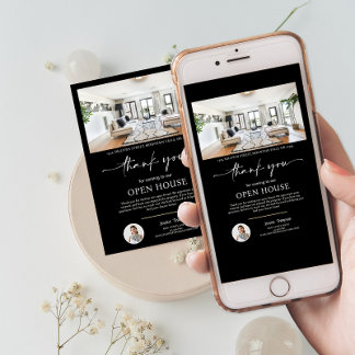 Photo Real Estate Open House Script Thank You Card